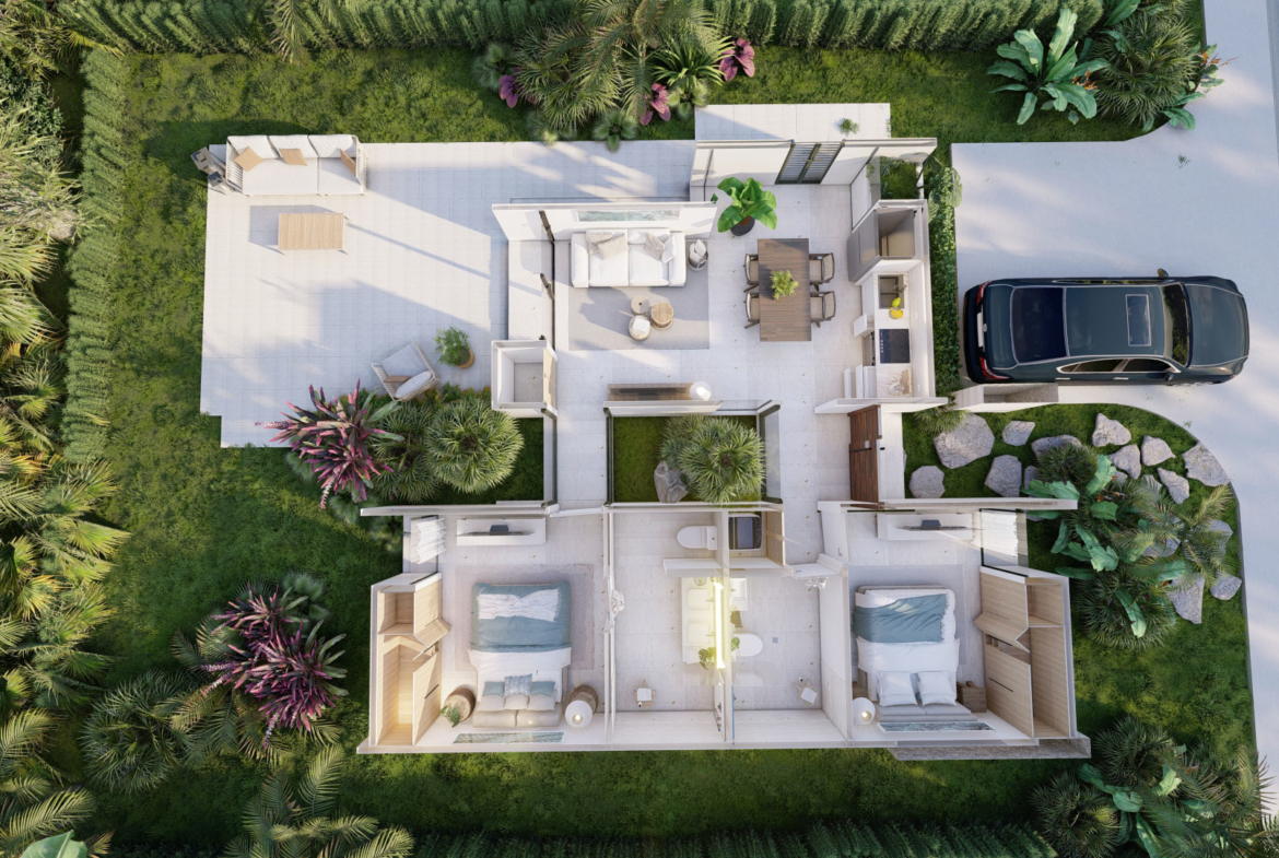 Macao Hills plan 3D de la maison de 2 chambres